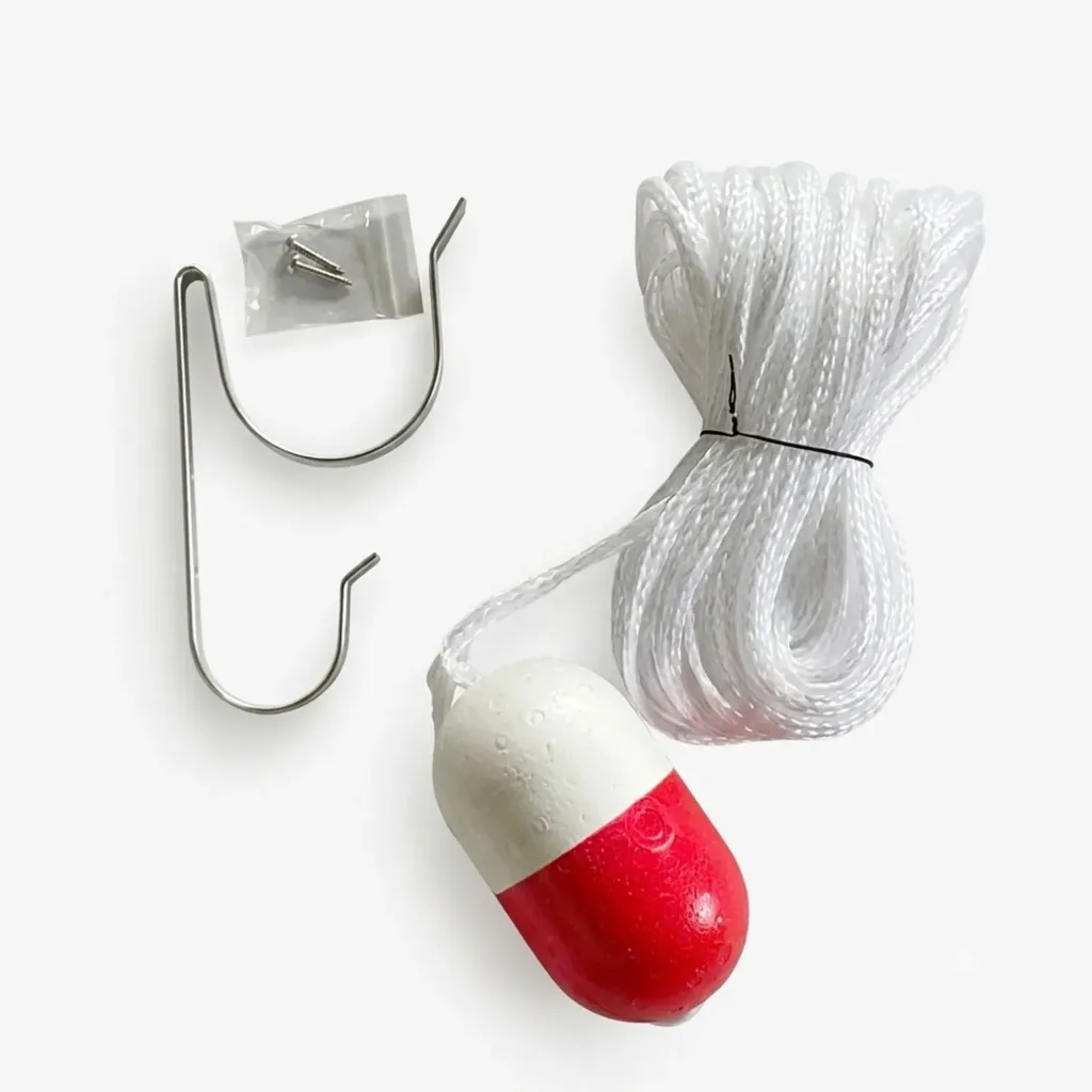 环形浮标架安全绳 (Red/White, 30')